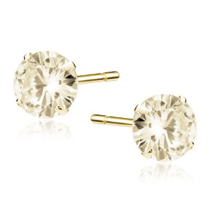Cercei argint placati cu aur galben cu pietre 7mm Orange DiAmanti 1CO7EG_CH-DIA (Argint 925‰ 1,1 g.)